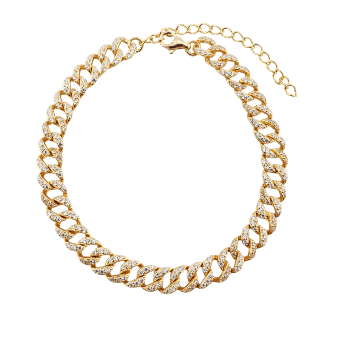 Pulsera eslabon cubano circonias