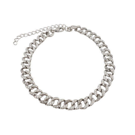 Pulsera eslabon cubano circonias