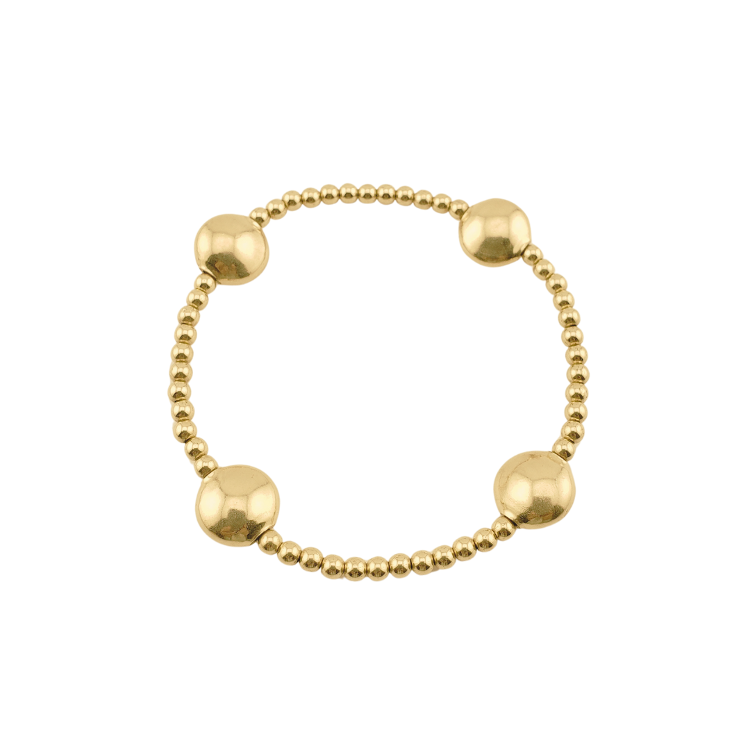 Pulsera bolitas 2mm y circulo plano