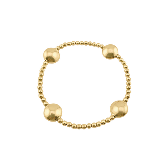 Pulsera bolitas 2mm y circulo plano