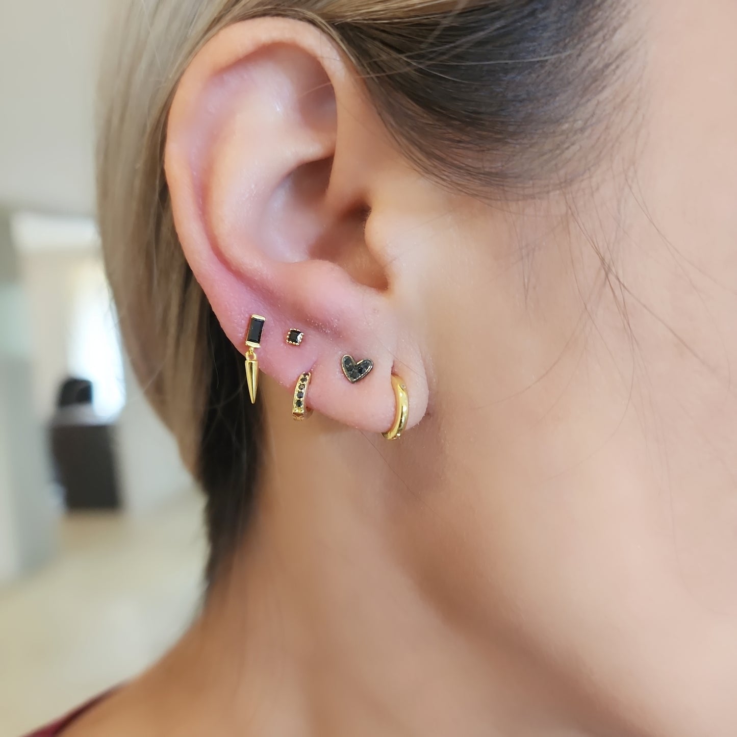 Arete cuadro micro bolita