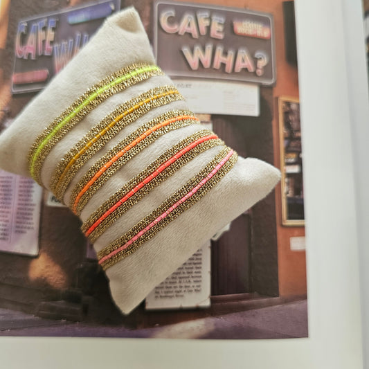 Pulsera 1 tira hilo rainbow con cadenas