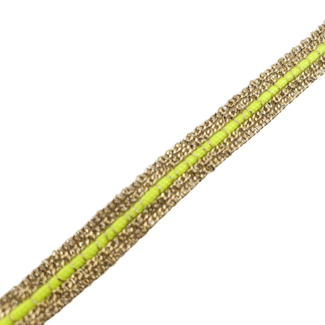 Pulsera 1 tira hilo rainbow con cadenas