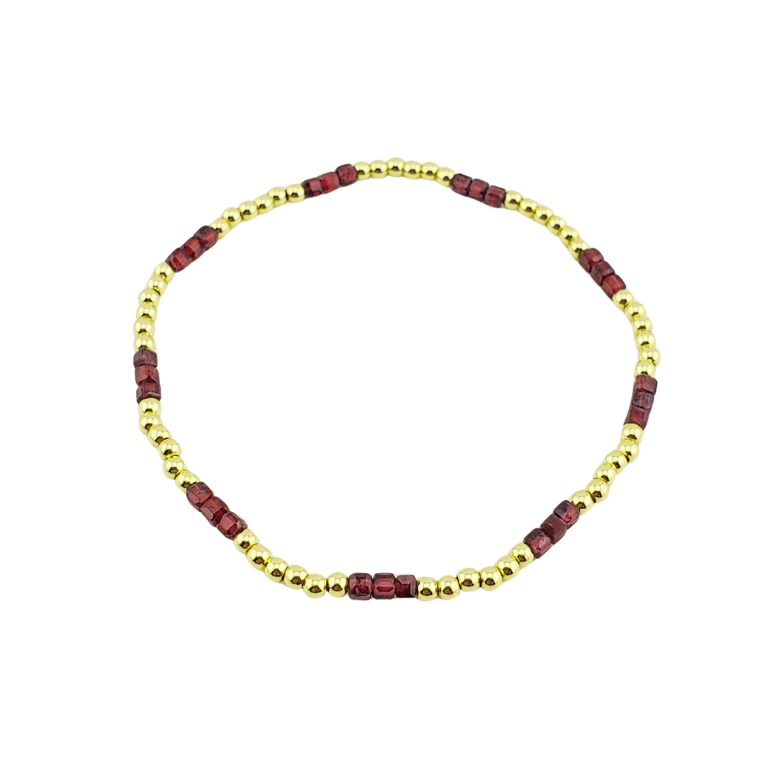 Pulsera granate bolitas.