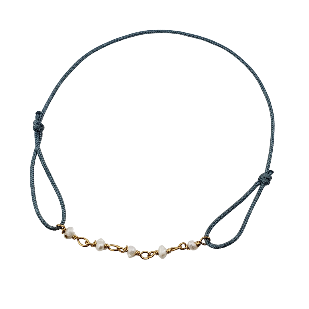 Pulsera set 2 vueltas y ajustable perlas barrocas