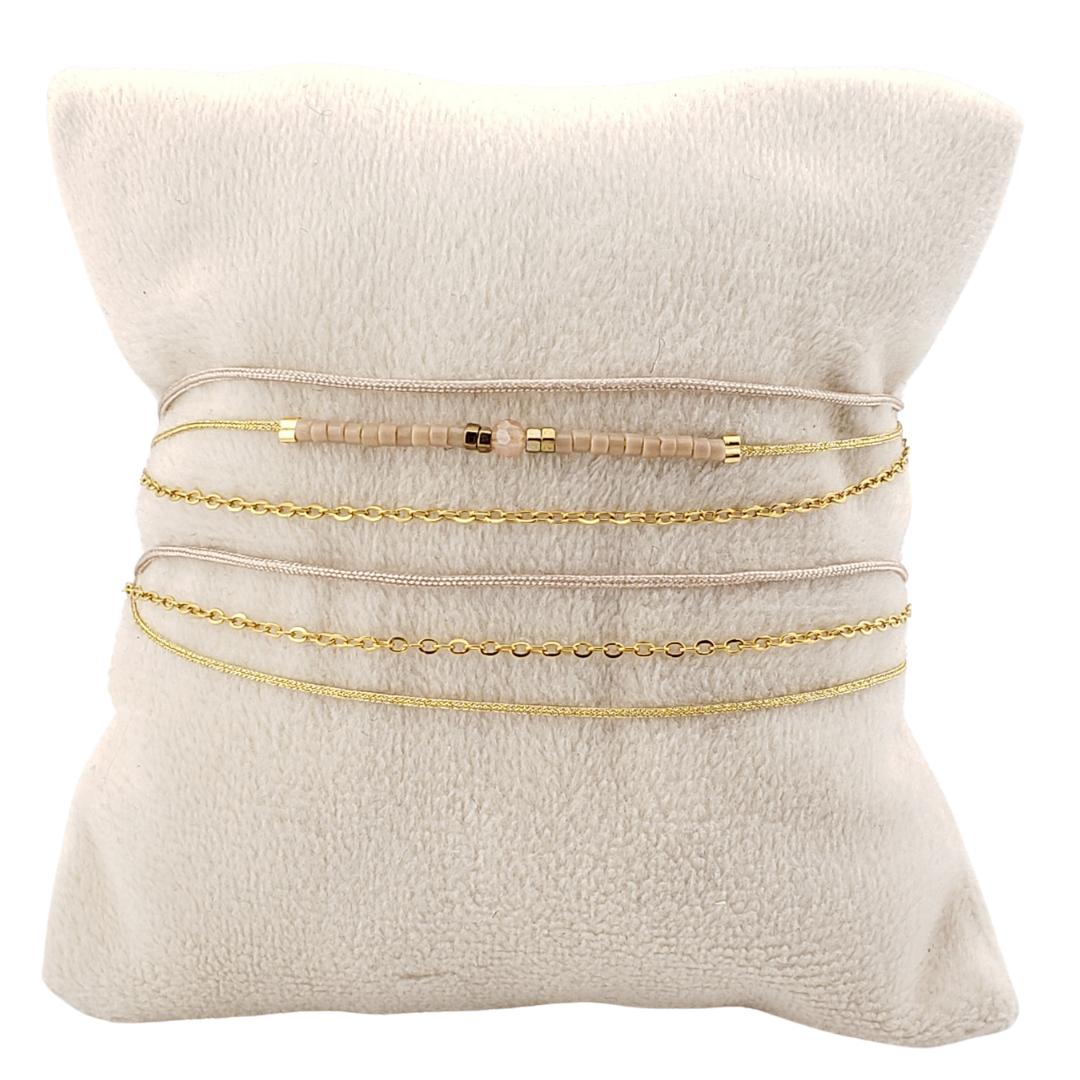 Pulsera 2 vueltas 2 hilos y cadena