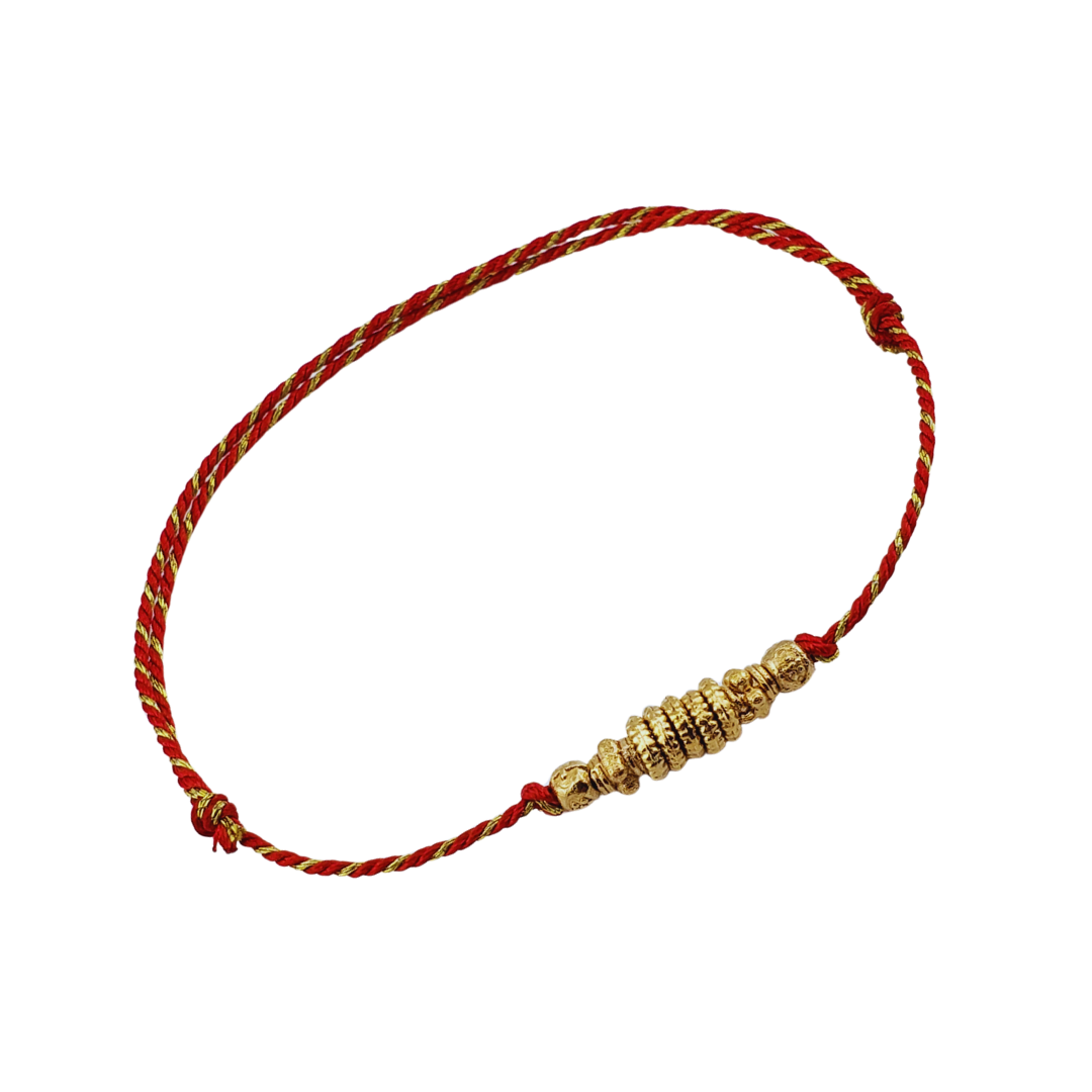 Pulsera hilos con barriles.