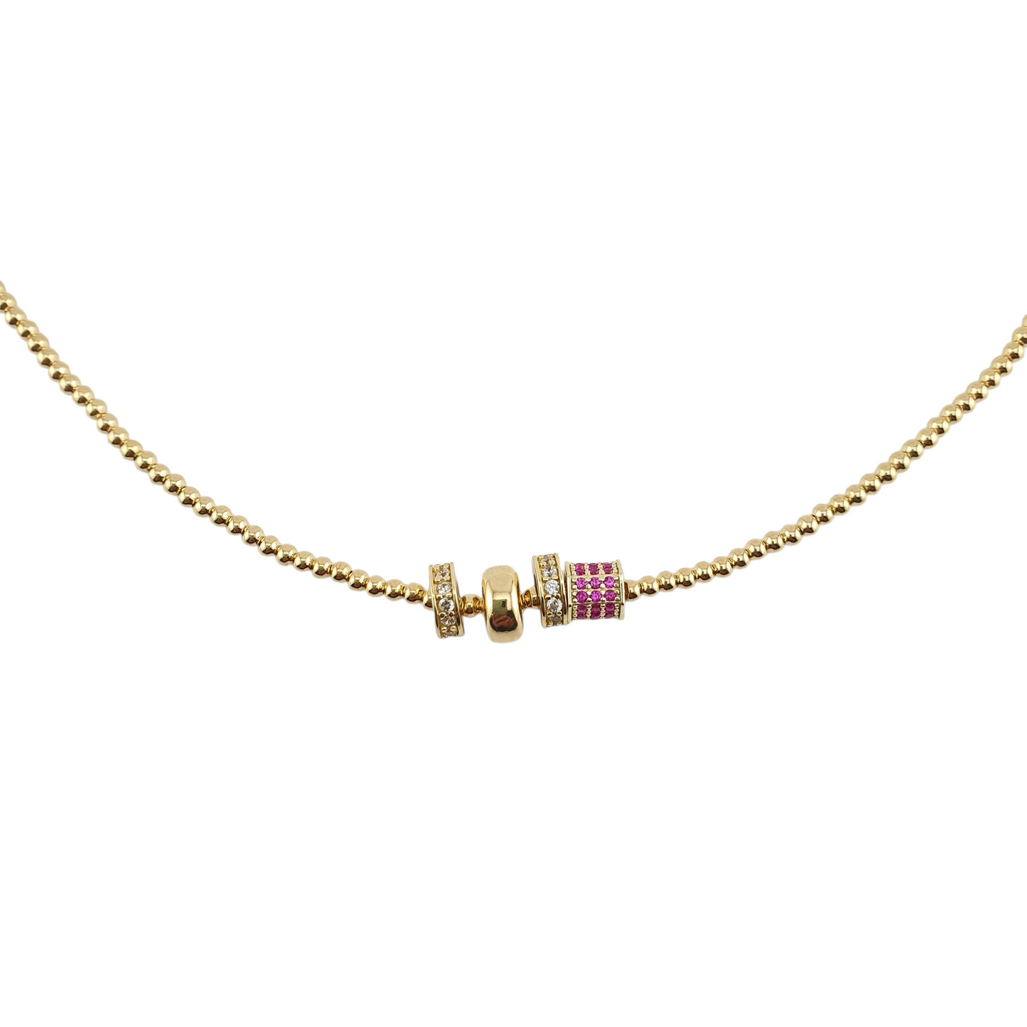 Collar bolitas donas y barriles