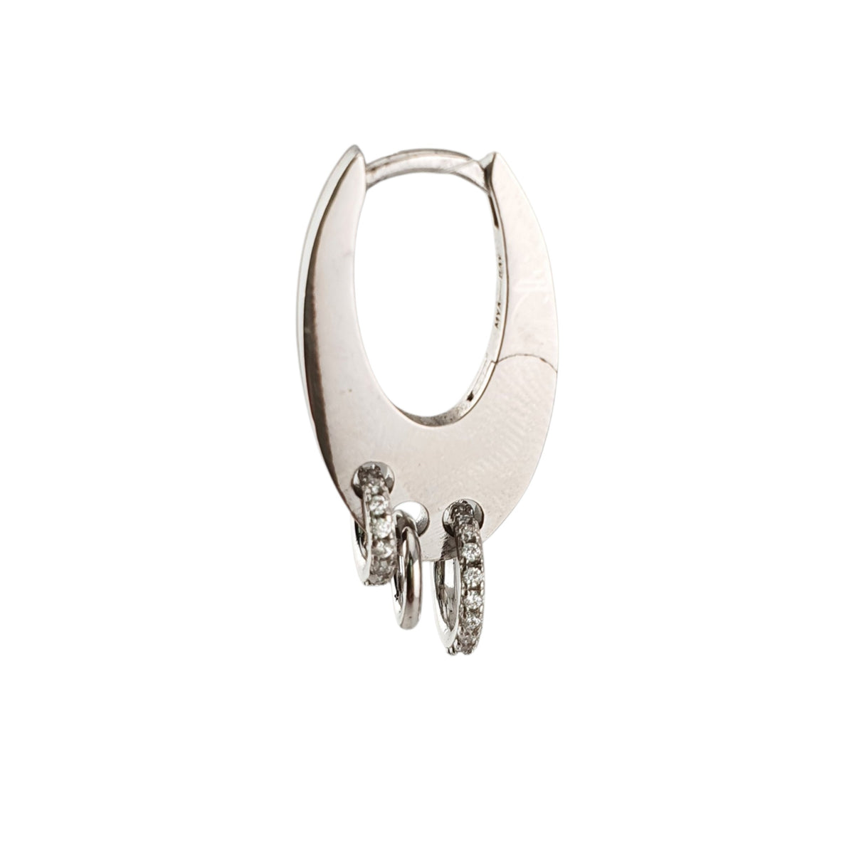 Arracada oval con 3 aros