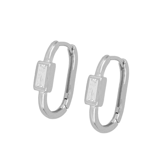 Arracada ovalada con baguette