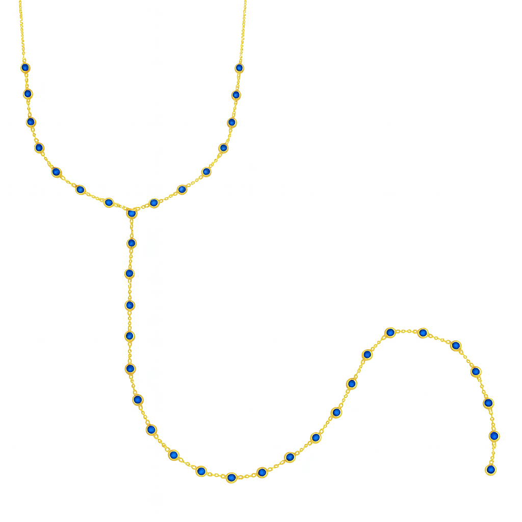 Lariat burbujas circonias azules