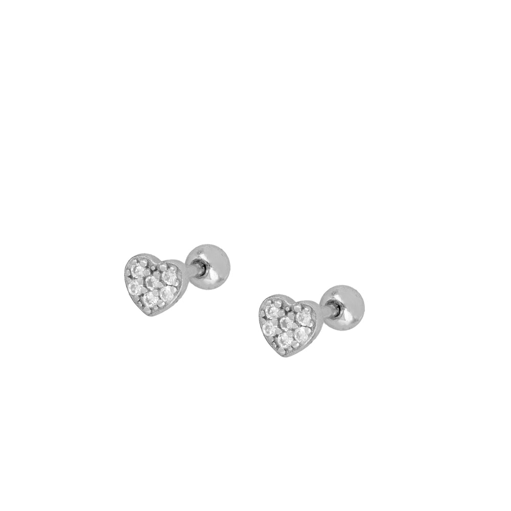 Arete corazon circonia bolita