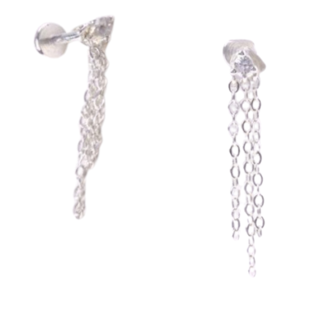 Arete triangulo circonia 3 cadenas