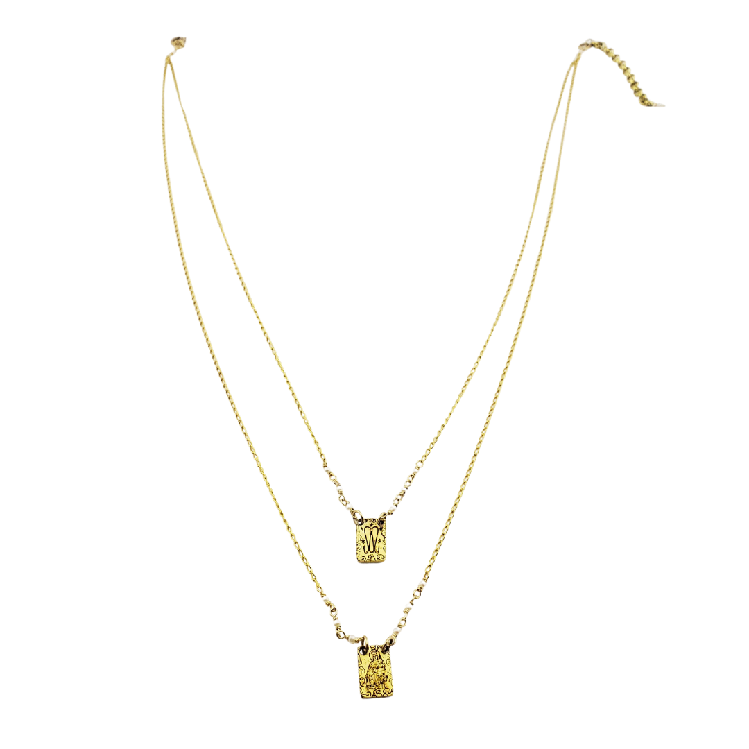 Cadena escapulario choker perlitas