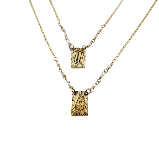 Cadena escapulario choker perlitas