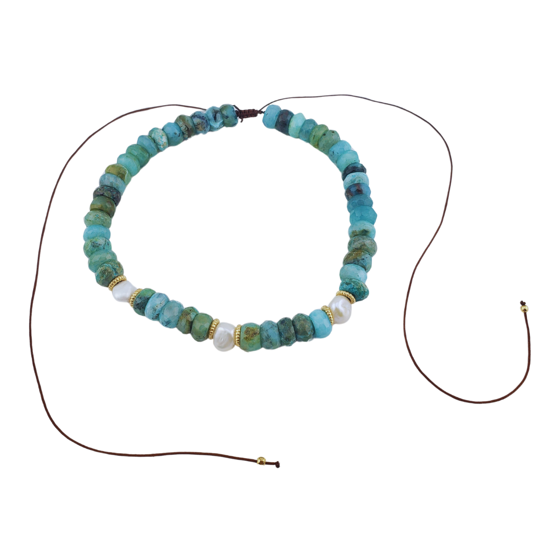 Choker tipo pukka africana perlas