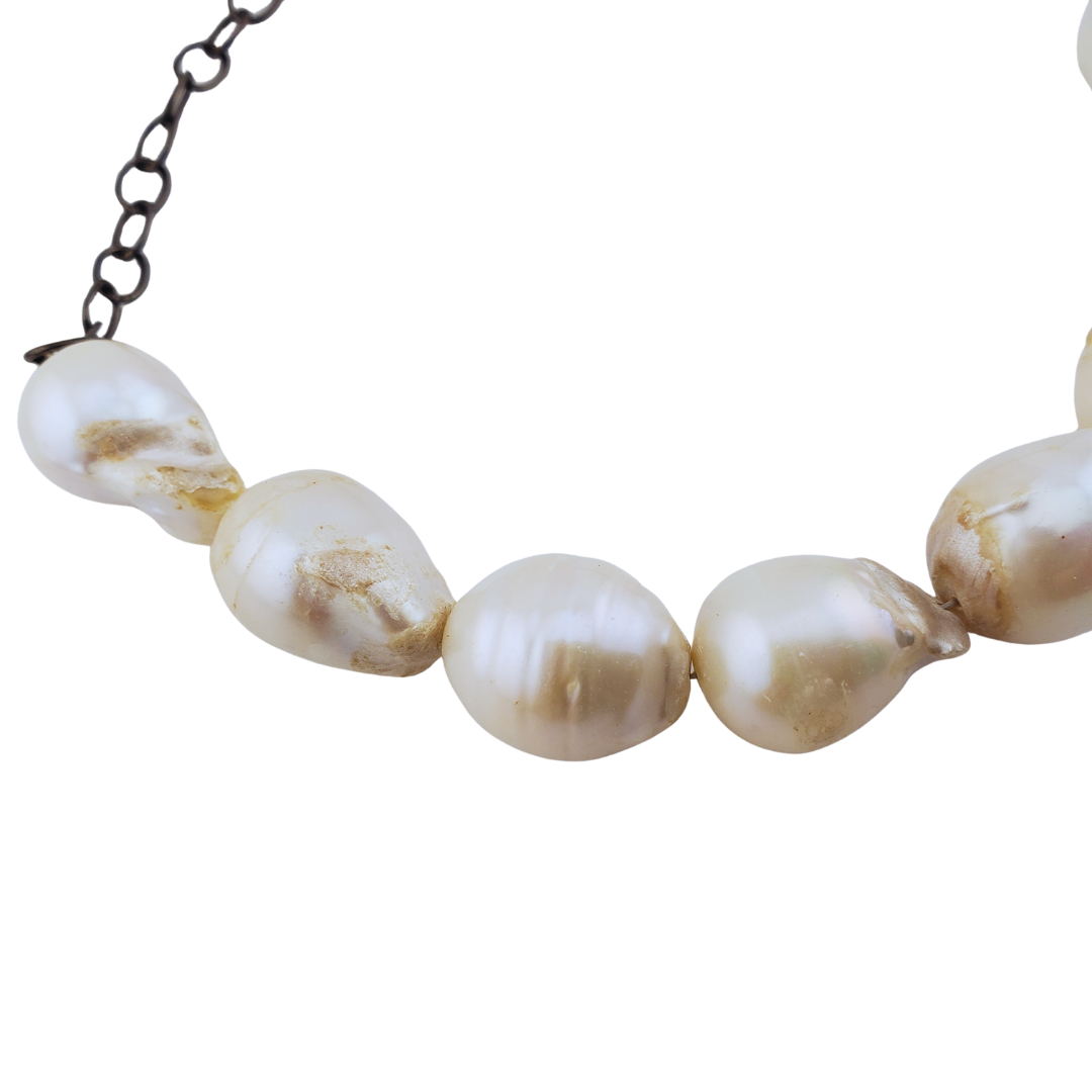 Collar 6 perlones grandes y cadena