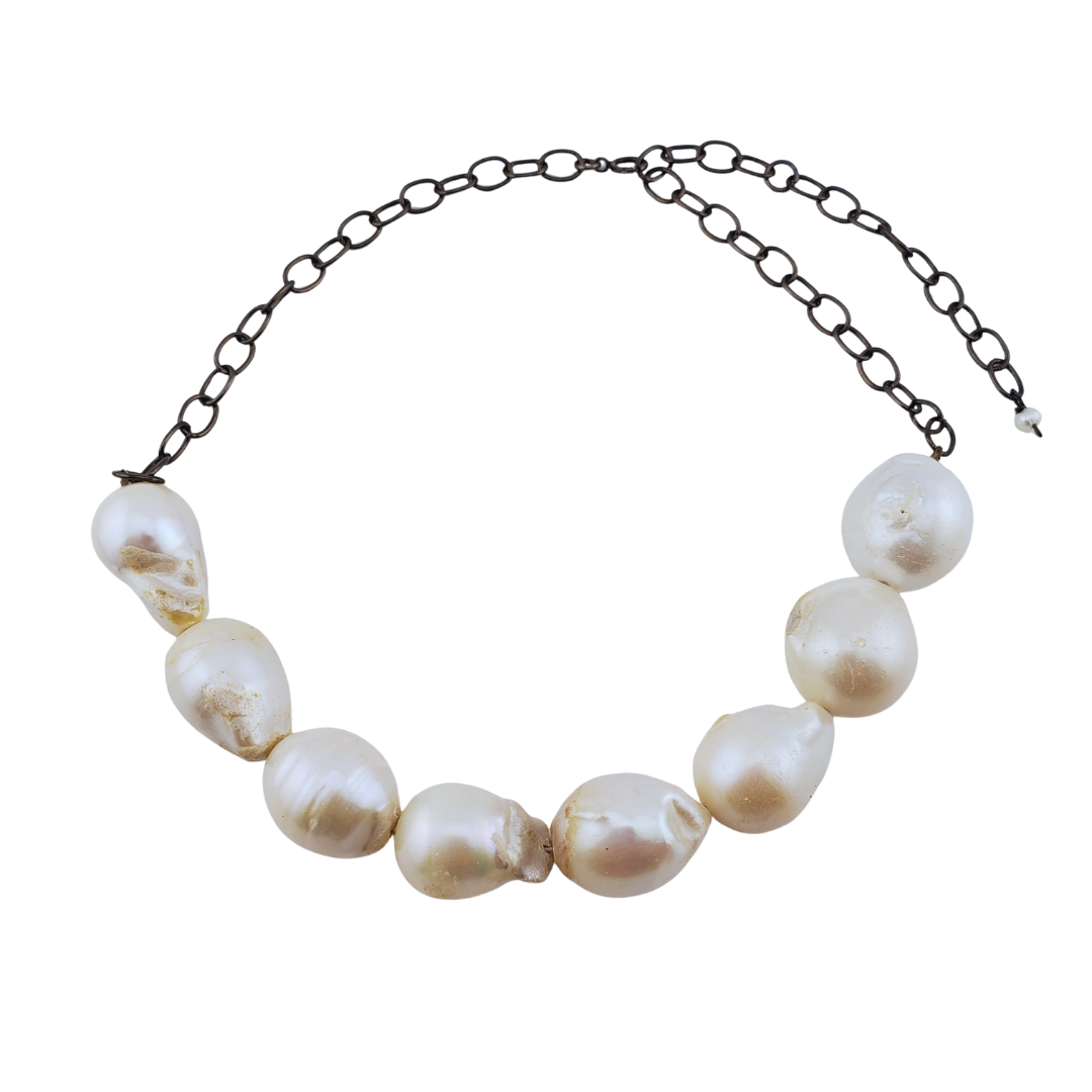 Collar 6 perlones grandes y cadena