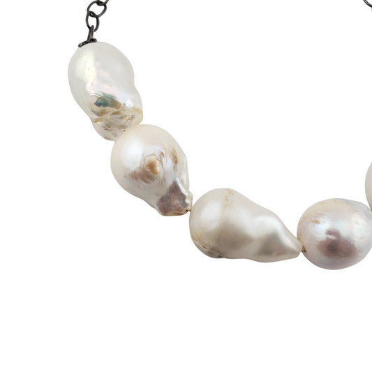 Collar 6 u 8 perlones grandes y cadena