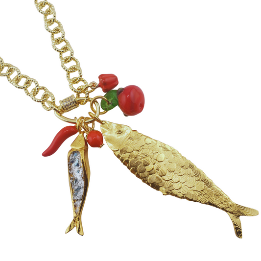 Cadena 2 sardinas 2 pomodoro pimiento cuerno abundancia enamel