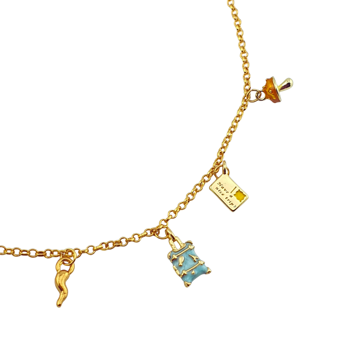 Cadena 4 mini charms viaje
