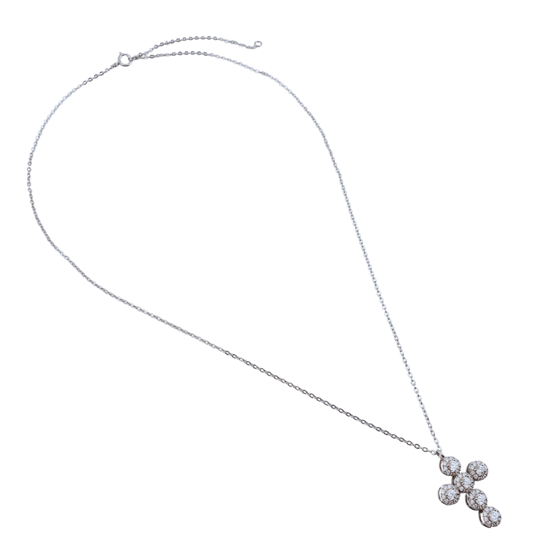 Cadena cruz chunky full circonias