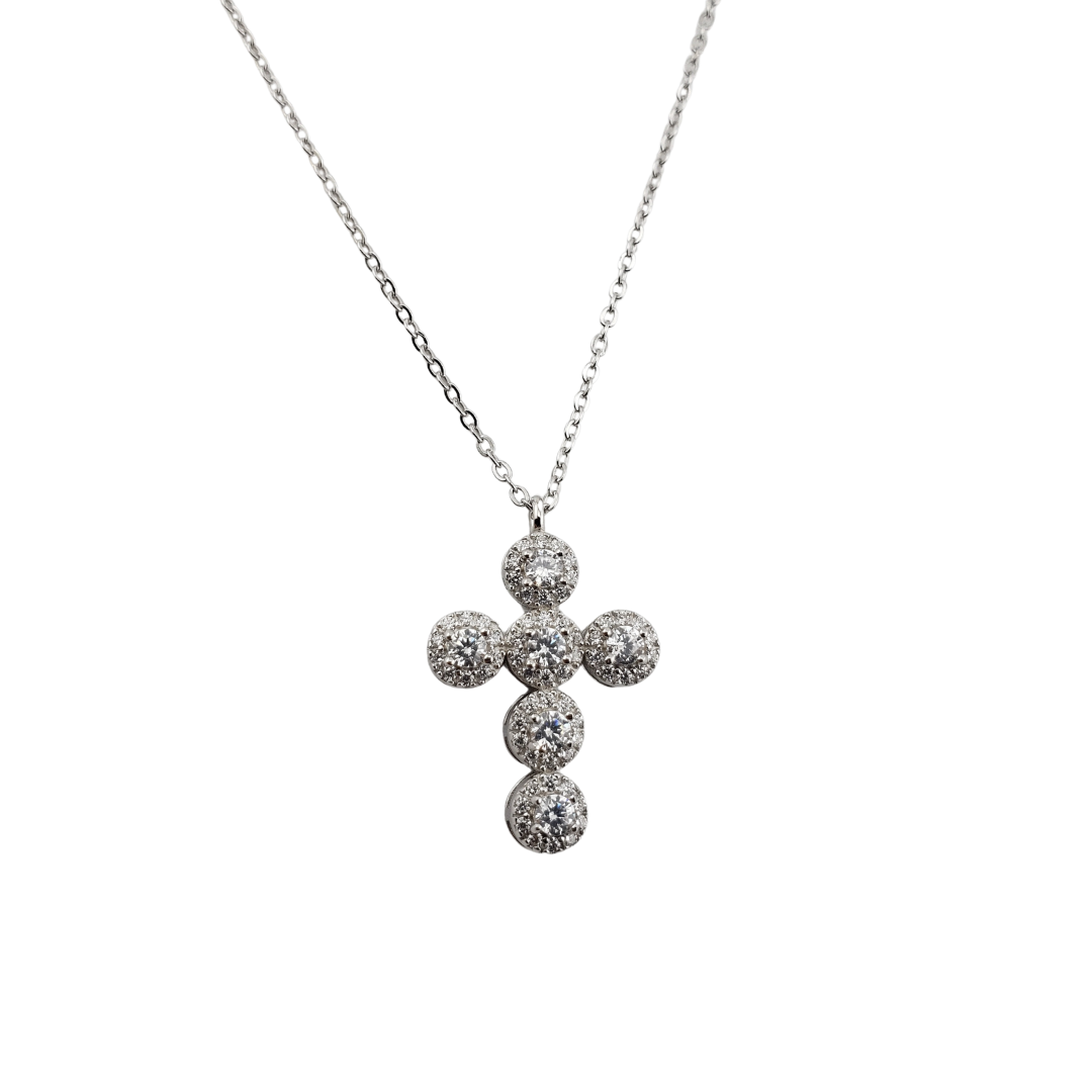 Cadena cruz chunky full circonias