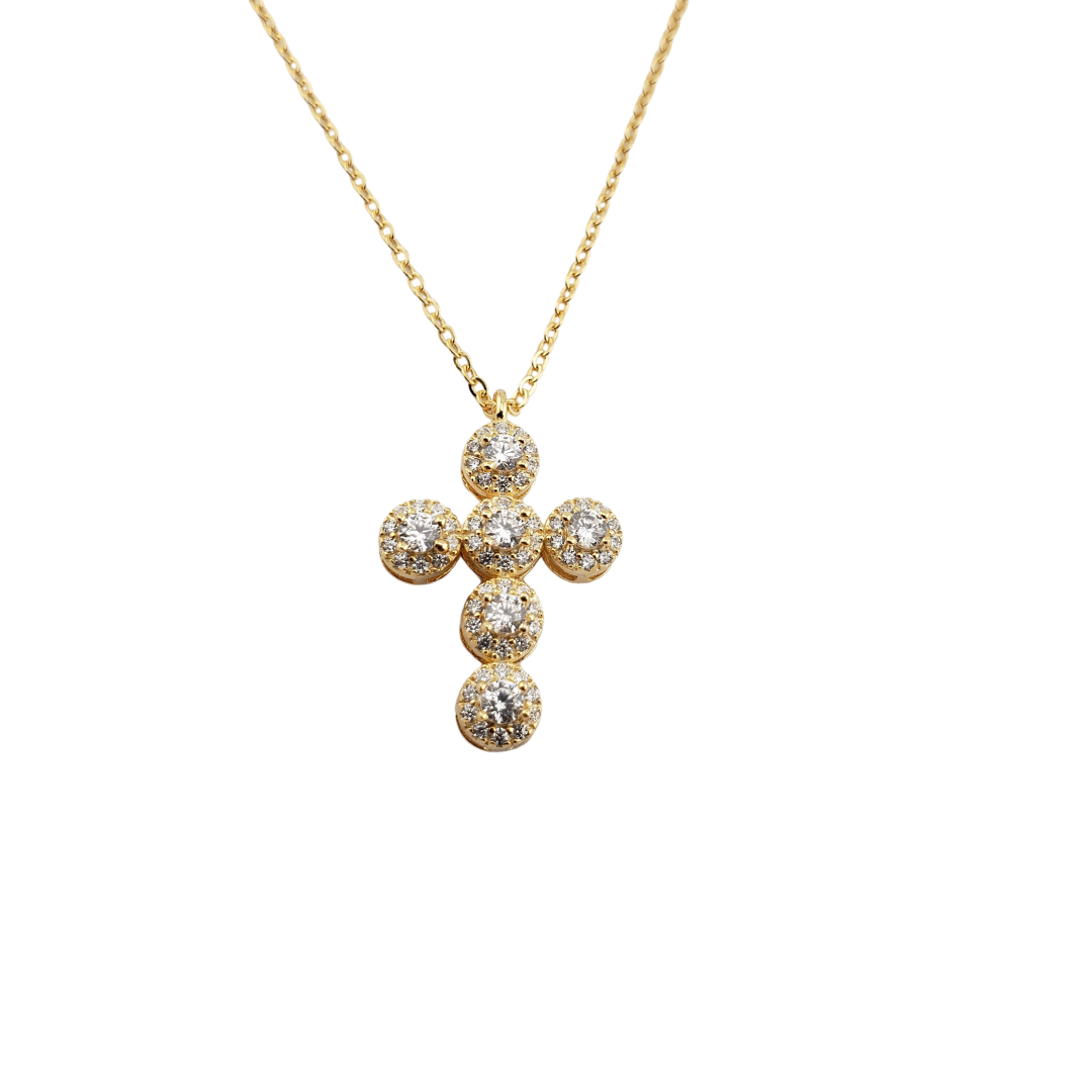 Cadena cruz chunky full circonias