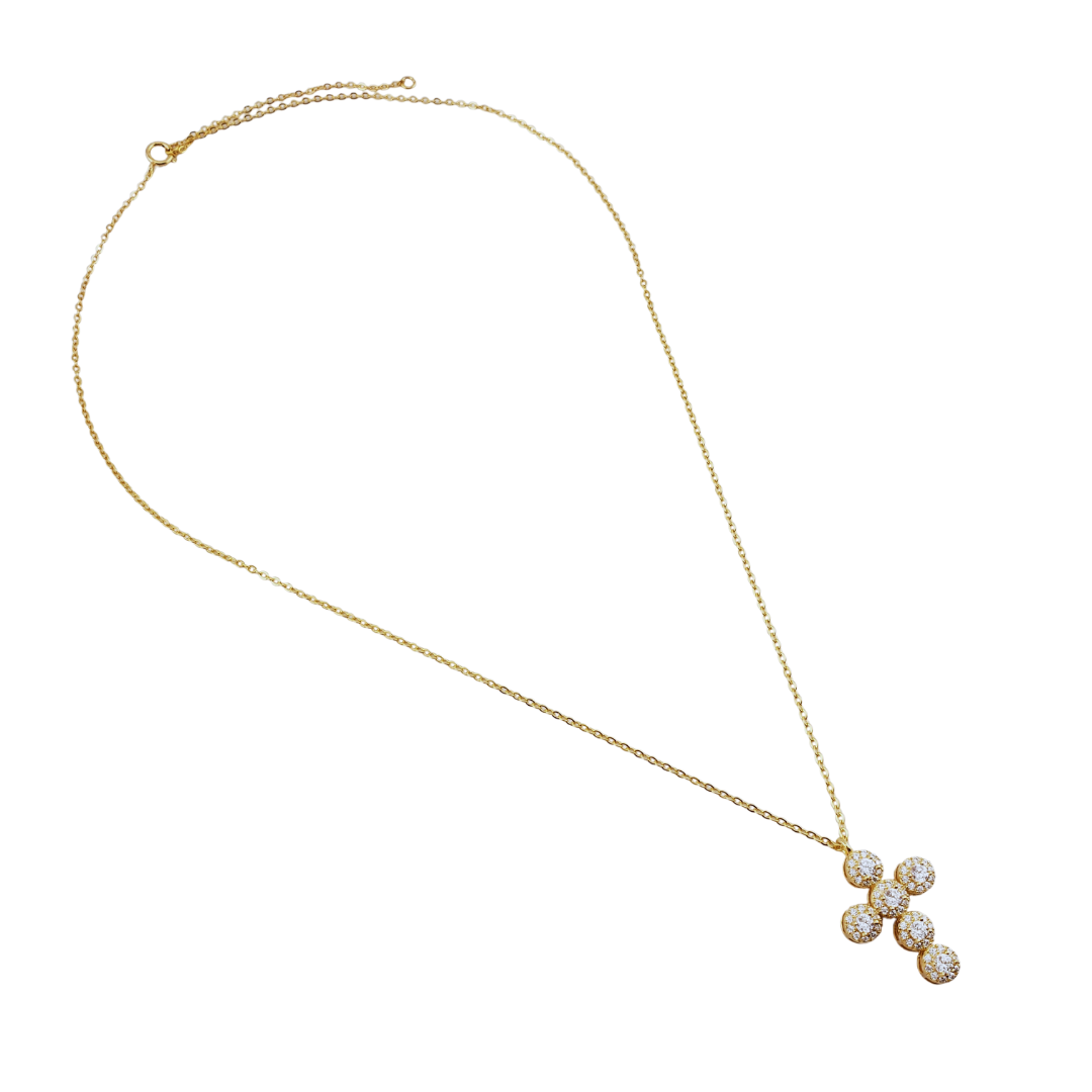 Cadena cruz chunky full circonias