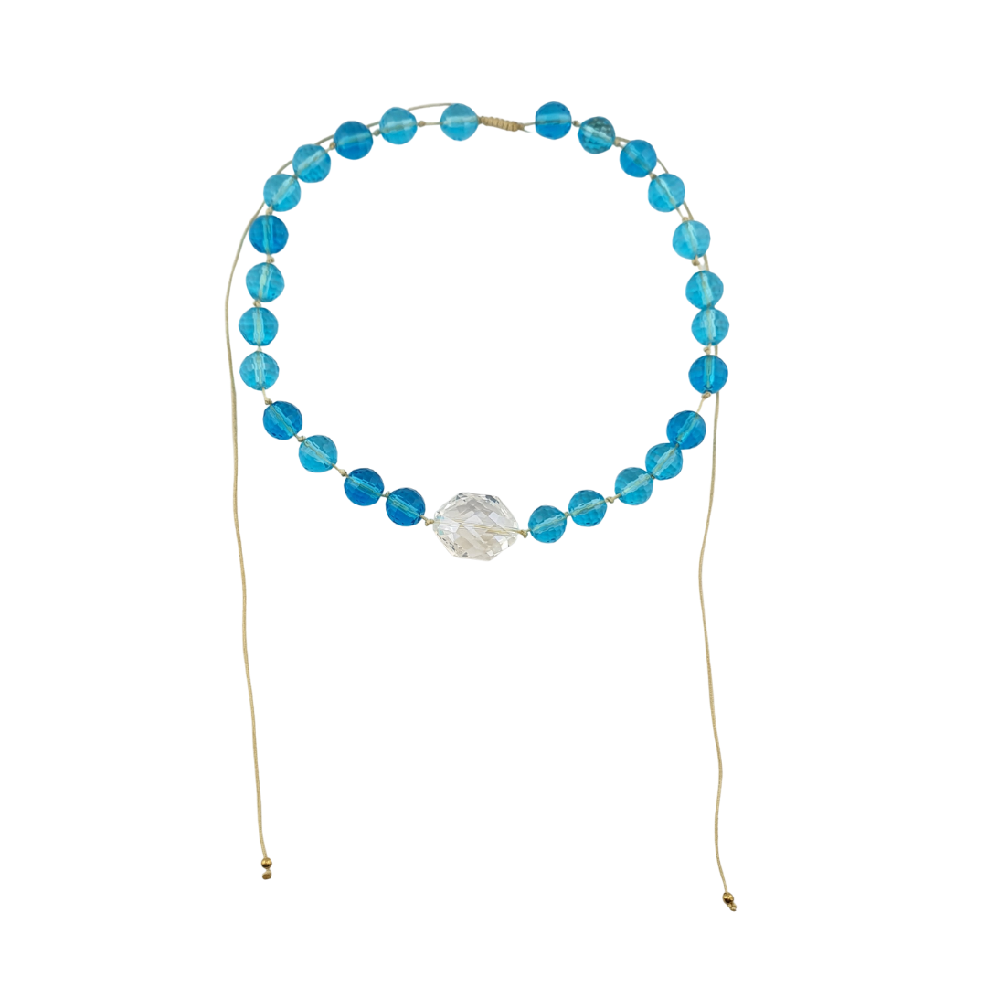 Colla o Choker cristal checo y almendra facetada