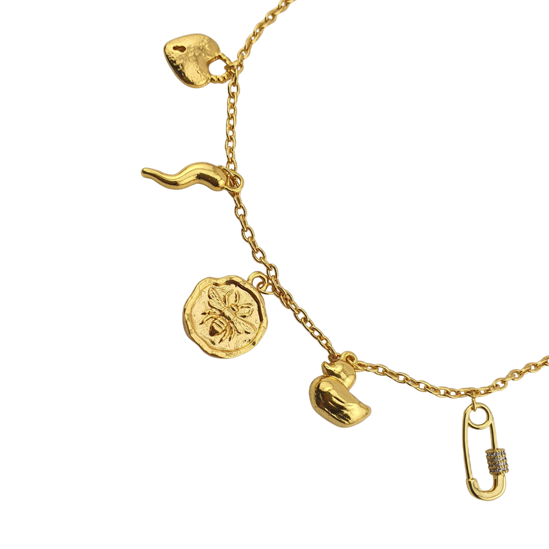 Cadena 5 charms abeja