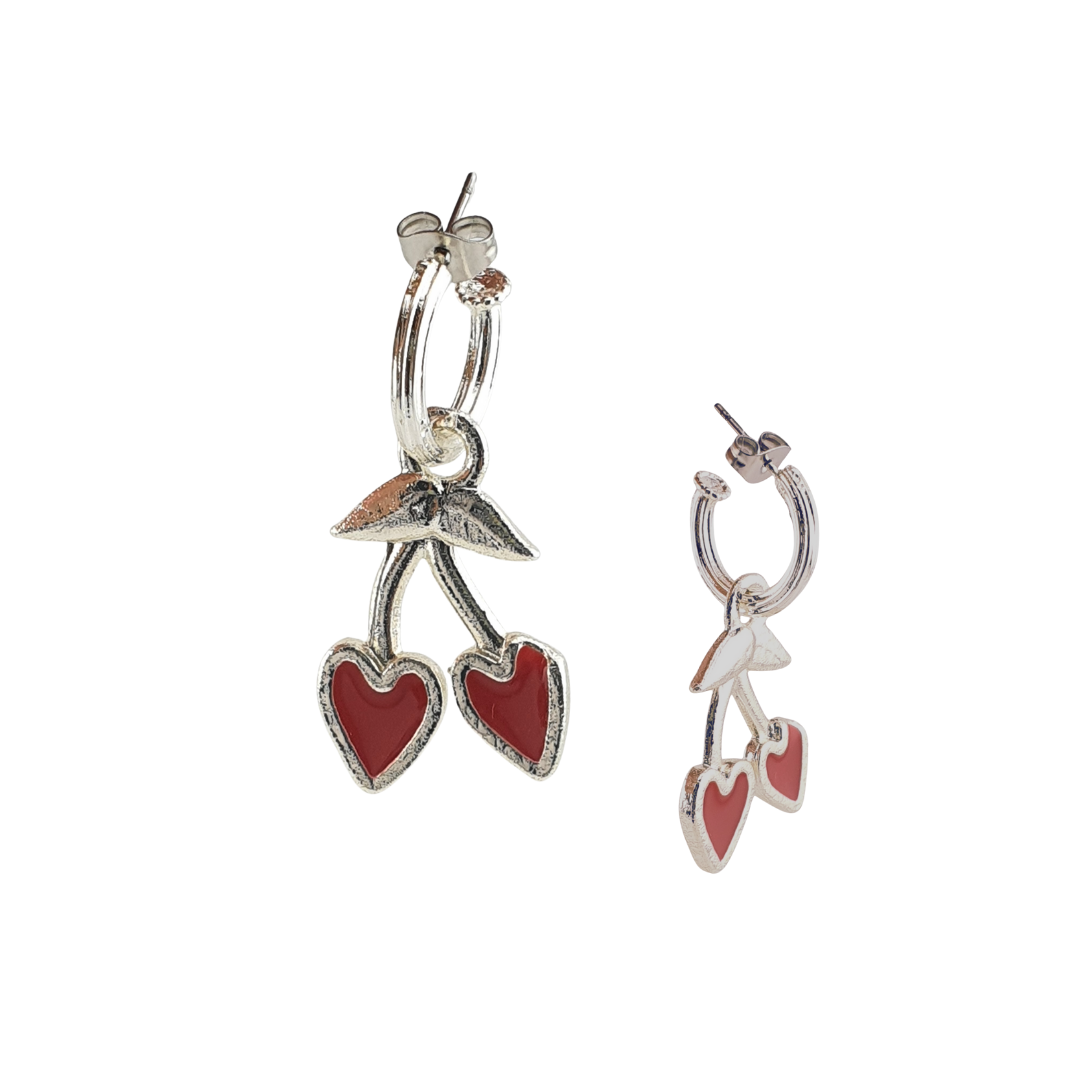 Arracada media cereza enamel