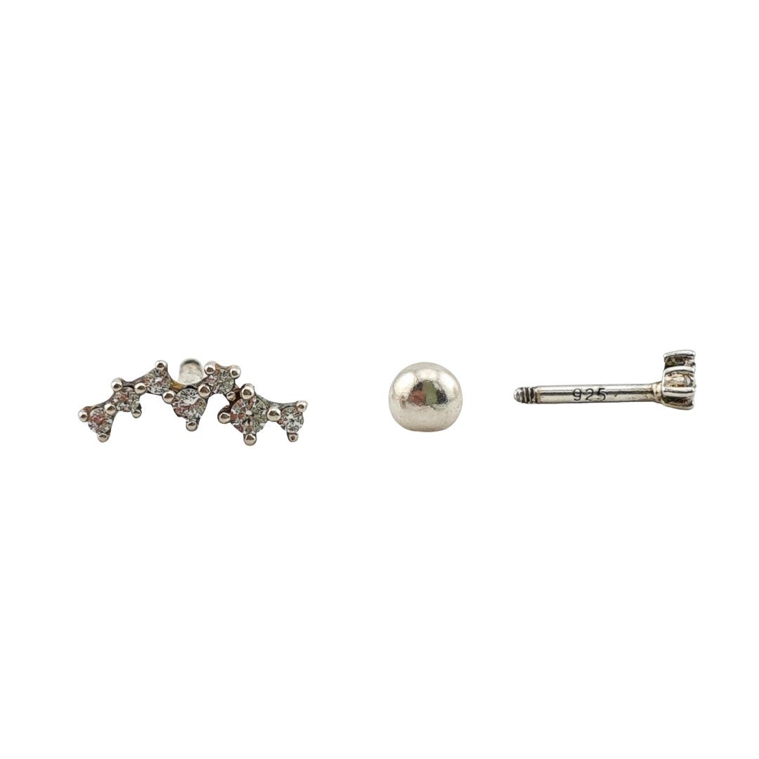 Arete chispas zig largas con circonias