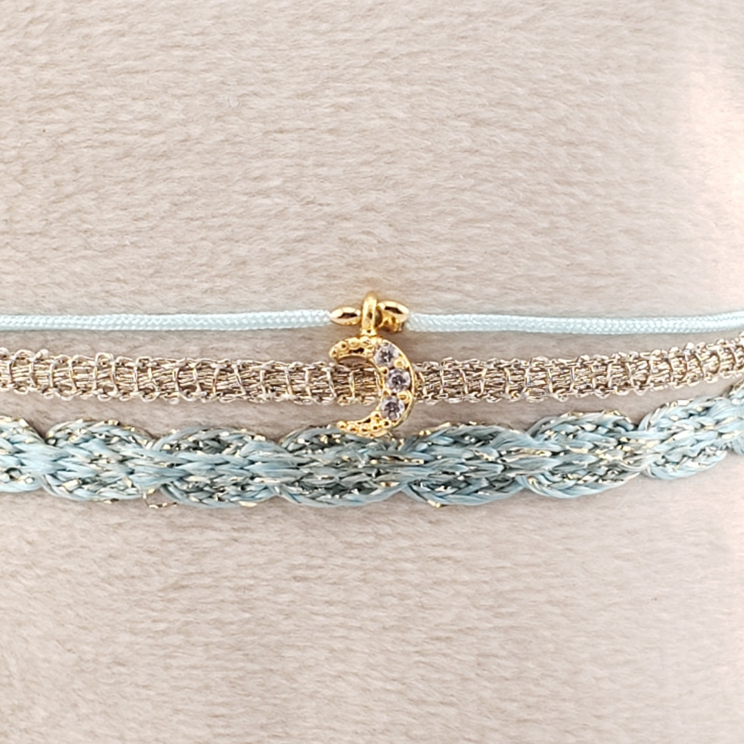 Pulsera tejida liston cruz