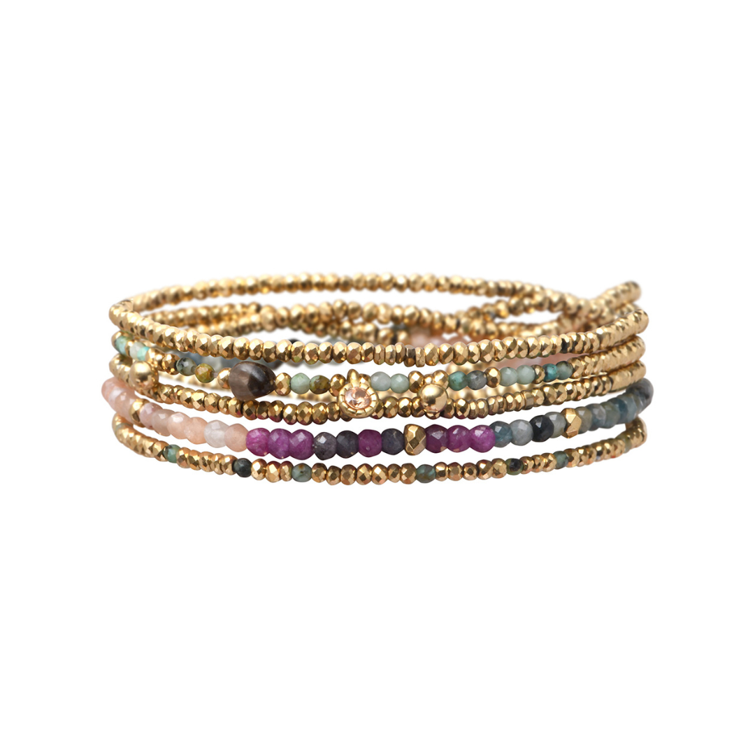 Pulsera 5 vueltas mix piedras naturales