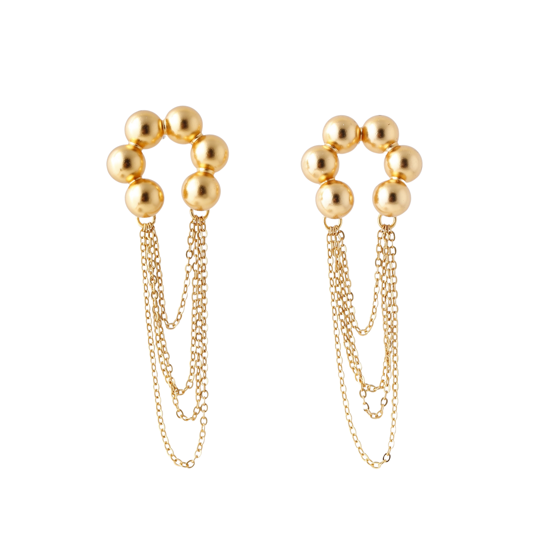 Arete bolas herradura 3 cadenas