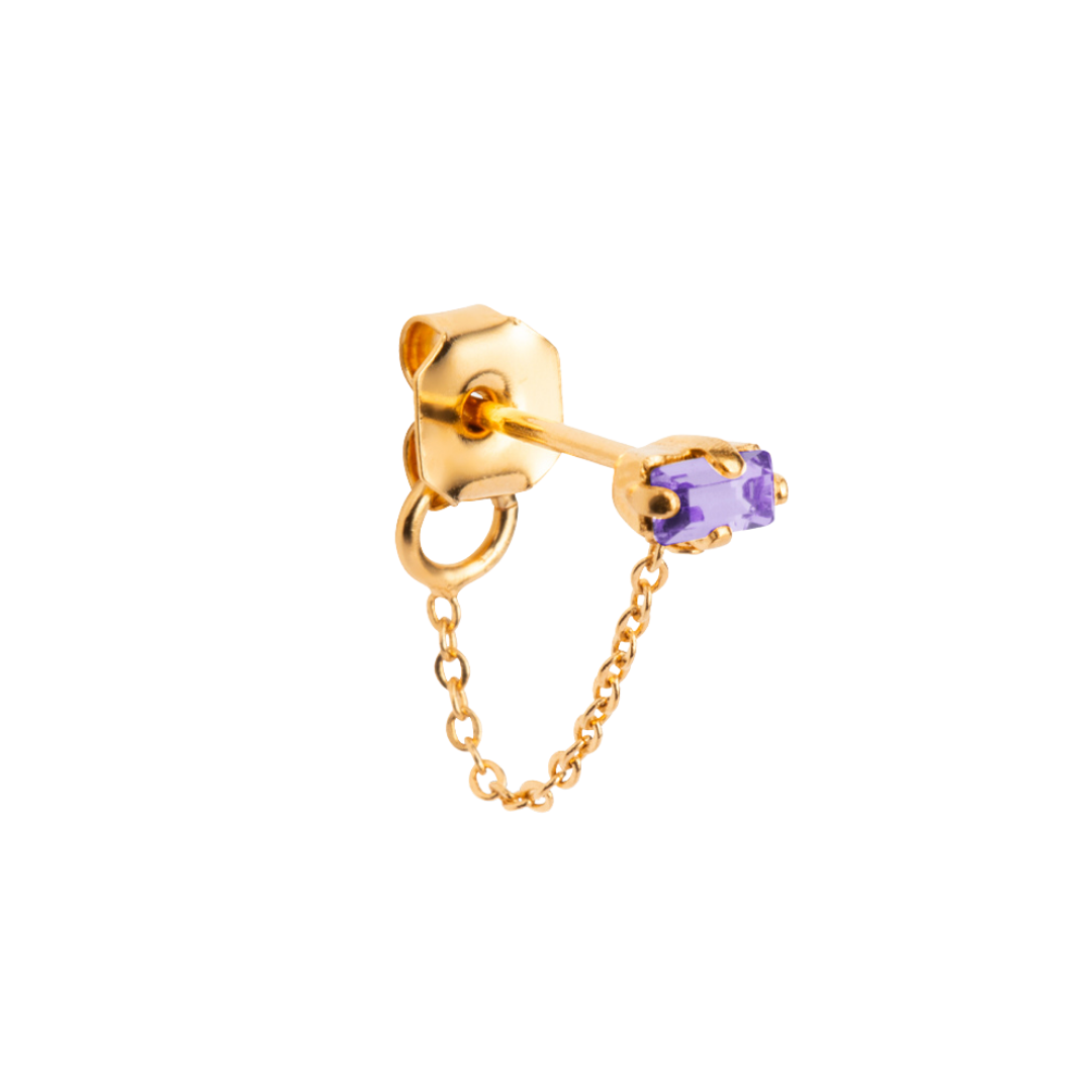 Arete baguette y cadena a mariposa