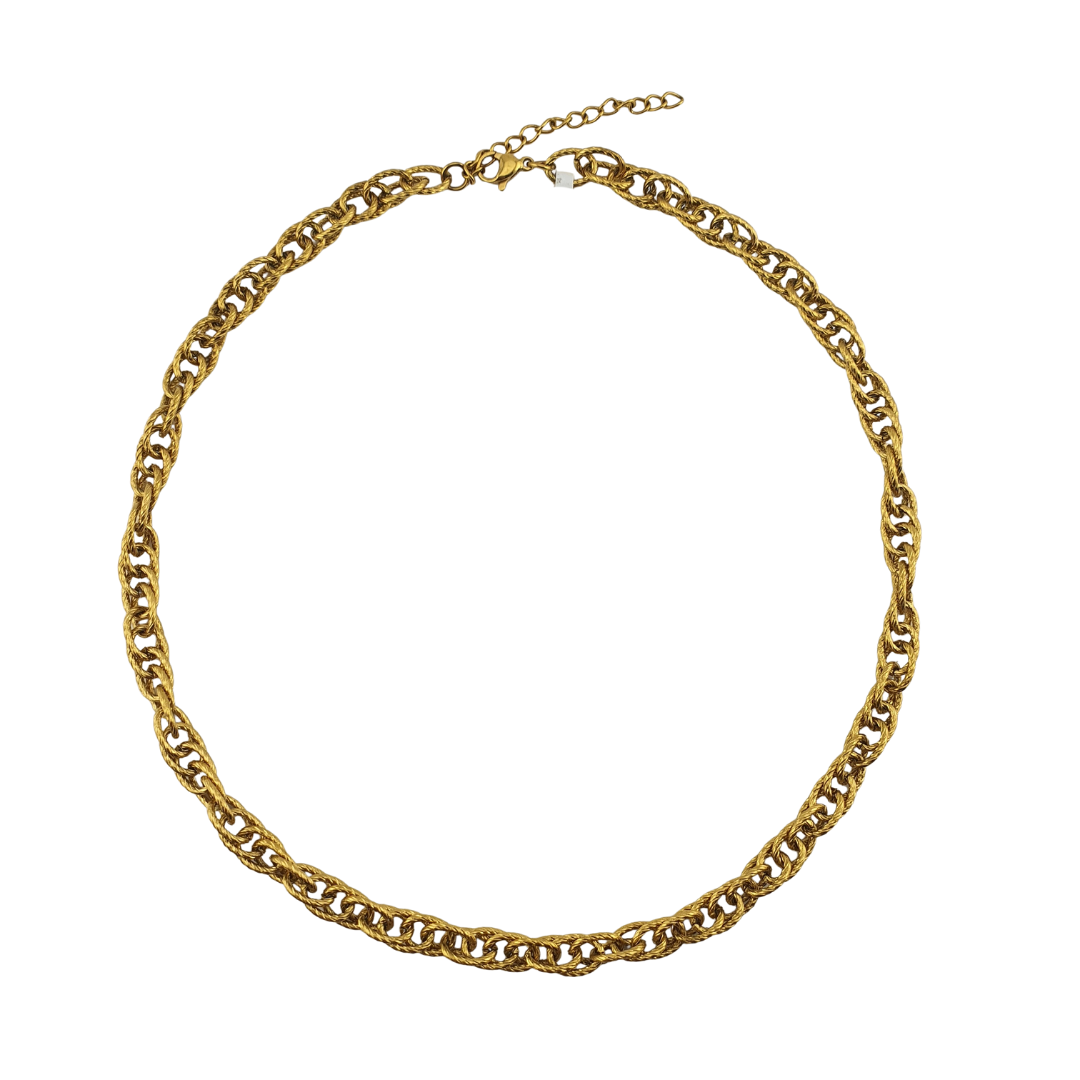 Cadena de 2 aros torcidos y entrelazados