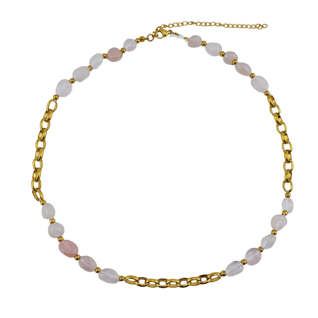 Cadena de cuarzos y óvalos curvo