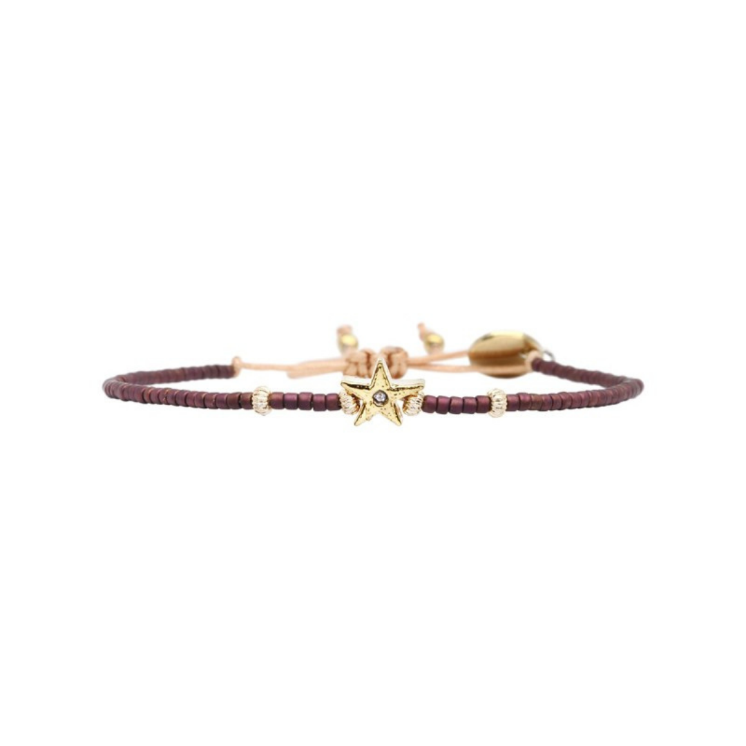 Pulseras cristales bronce
