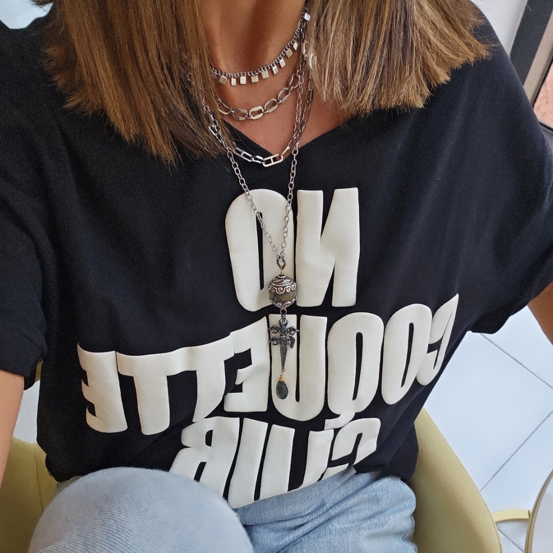 Collar daga esfera prenita gota labradorita