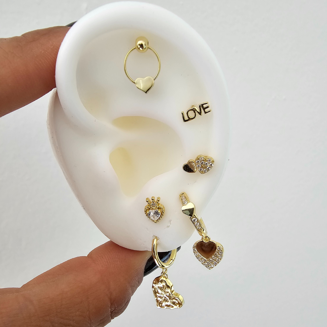 Huggie 3 corazones 2 colgante