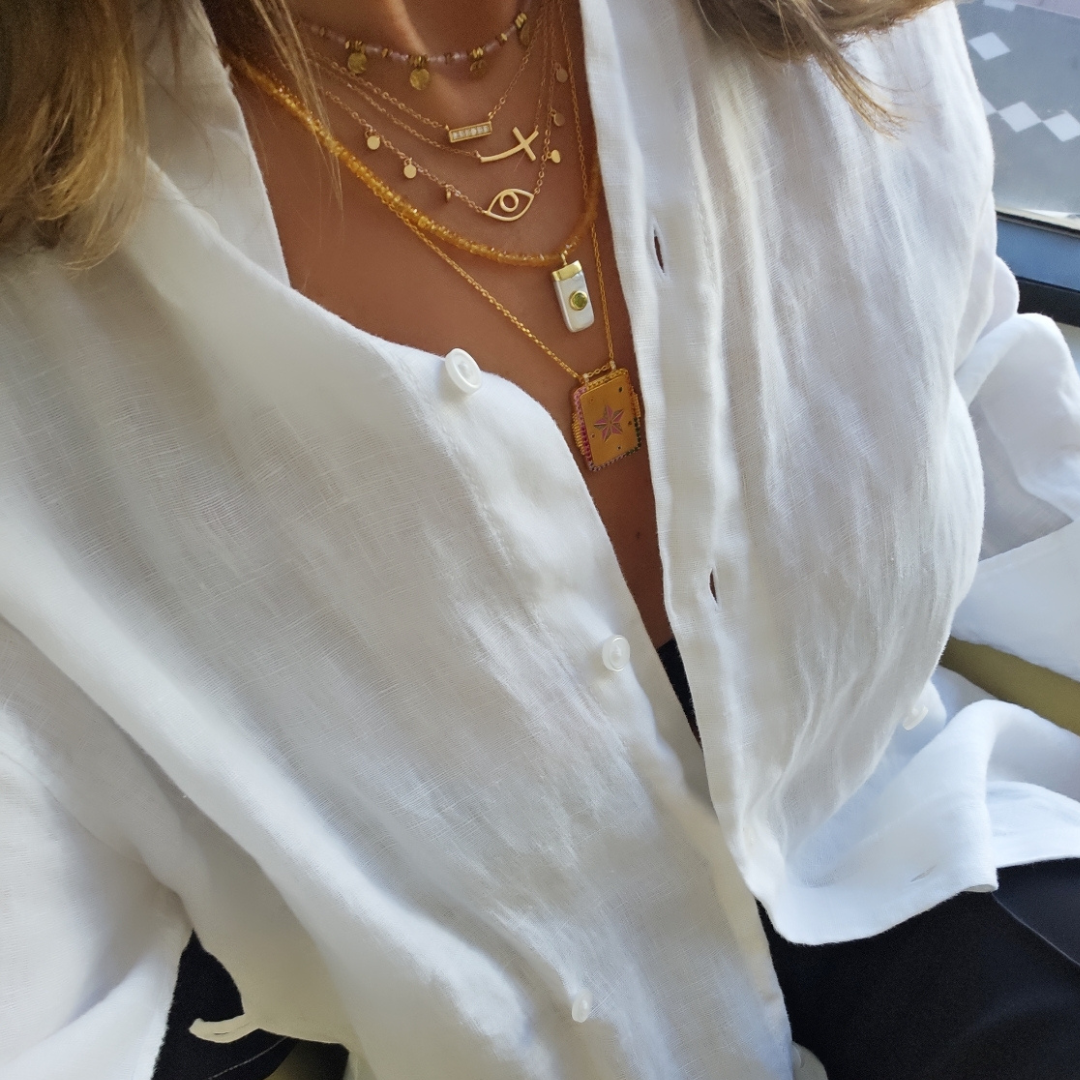 Collar agata y monedas mini