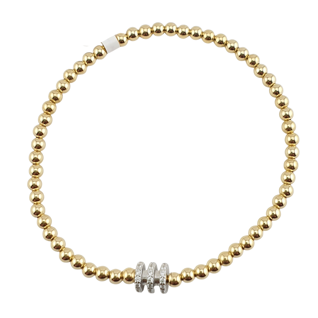 Pulsera bolitas 3mm barril 3 lineas