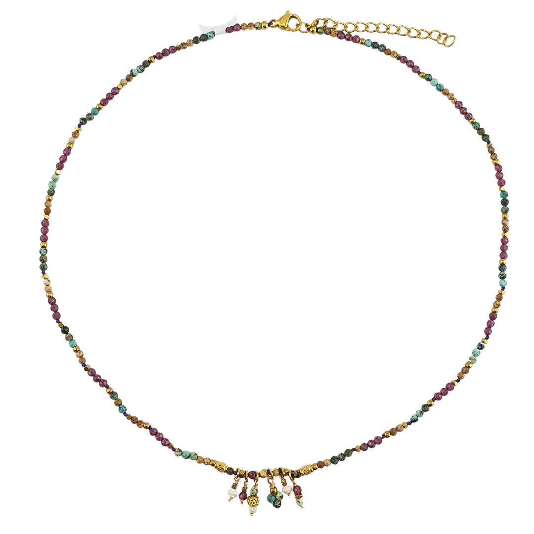 Collar cristales tierra colgantes