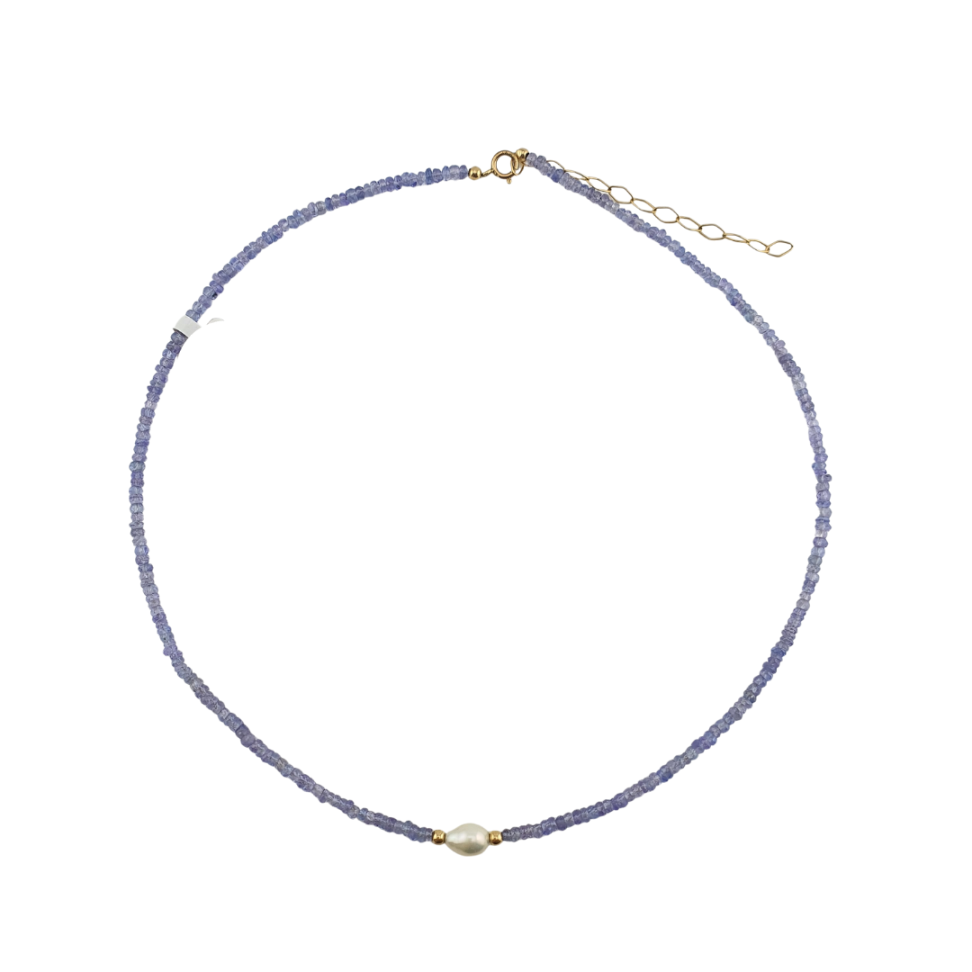 Collar tanzanita perla