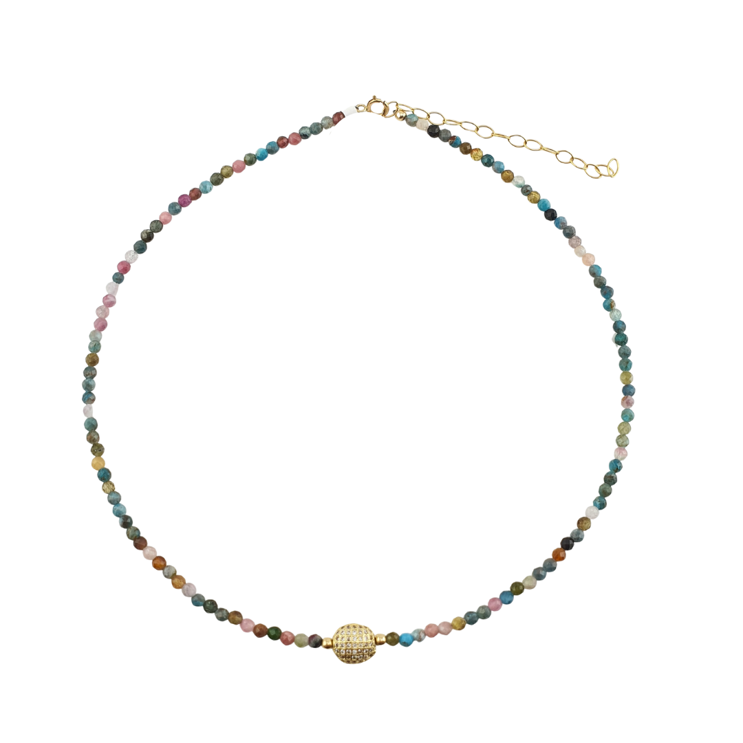 Collar turmalinas opacas ojo gota