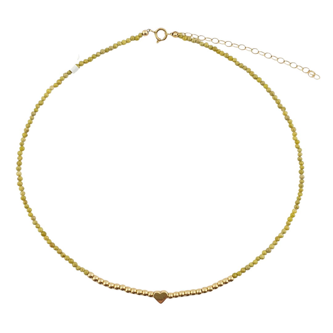 Collar Jasper bolitas corazon