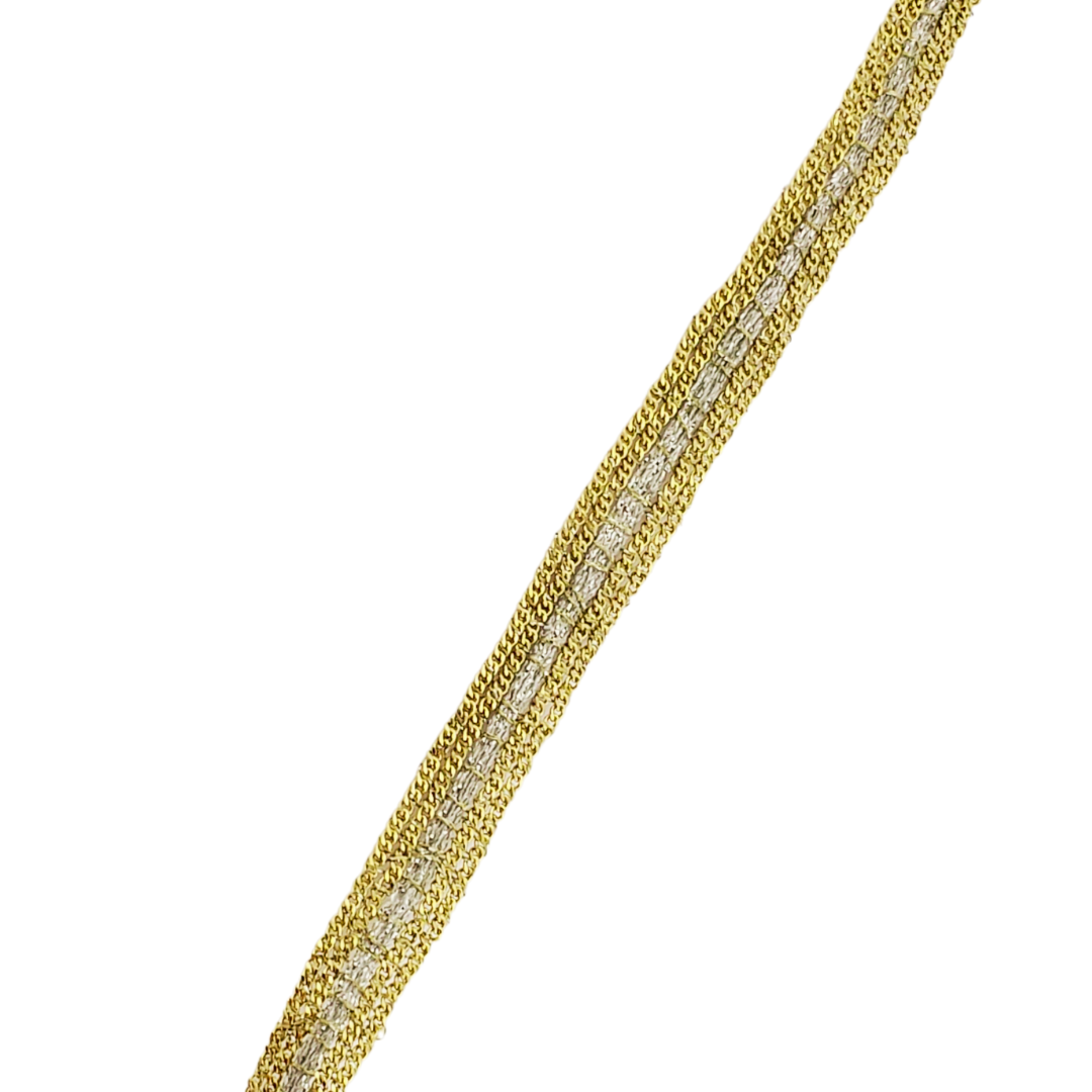 Pulsera 1 tira hilo rainbow con cadenas