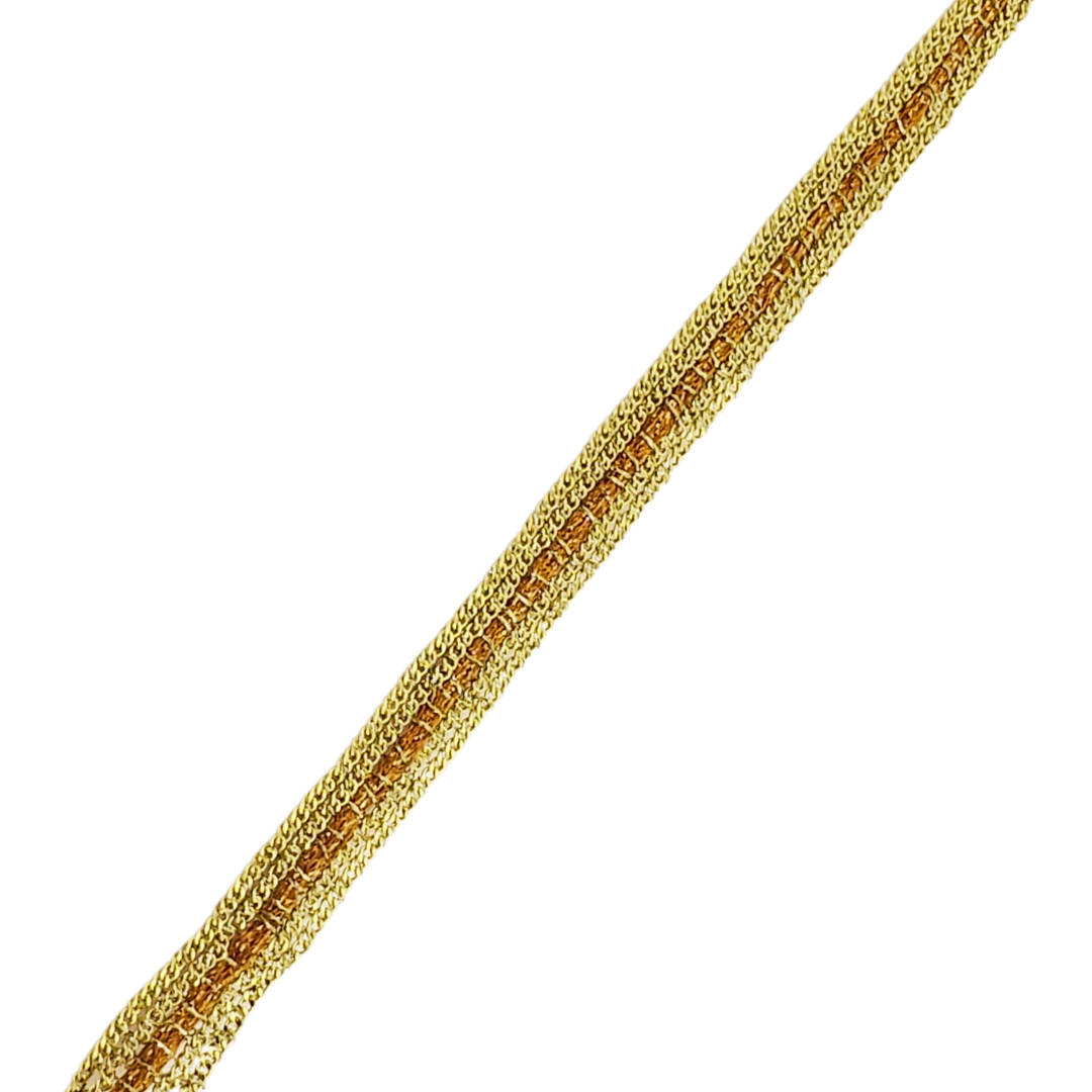 Pulsera 1 tira hilo rainbow con cadenas